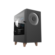 Корпус без блока питания Корпус без блока питания/ Case WIZMAX EM1, Mini-Tower, TG, 1x160mm + 1x120mm LED, 1xUSB-A 3.0 + 2xUSB-A 2.0, mATX, mITX, Woofer Black