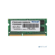 Оператвная память Patriot DDR3 4GB 1600MHz SO-DIMM SINGLE 1*4GB CL11 11-11-11 1.5V