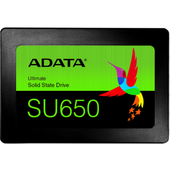 Твердотельный накопитель Твердотельный накопитель/ ADATA SSD Ultimate SU650, 480GB, 2.5" 7mm, SATA3, 3D TLC, R/W 520/450MB/s, IOPs 40 000/75 000, TBW 280, DWPD 0.5 (3 года)