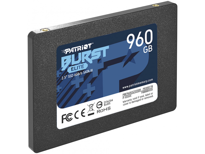 Накопитель SSD Patriot SATA-III 960GB PBE960GS25SSDR Burst Elite 2.5"