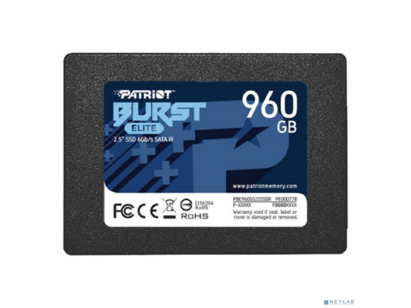 Накопитель SSD Patriot SATA-III 960GB PBE960GS25SSDR Burst Elite 2.5"