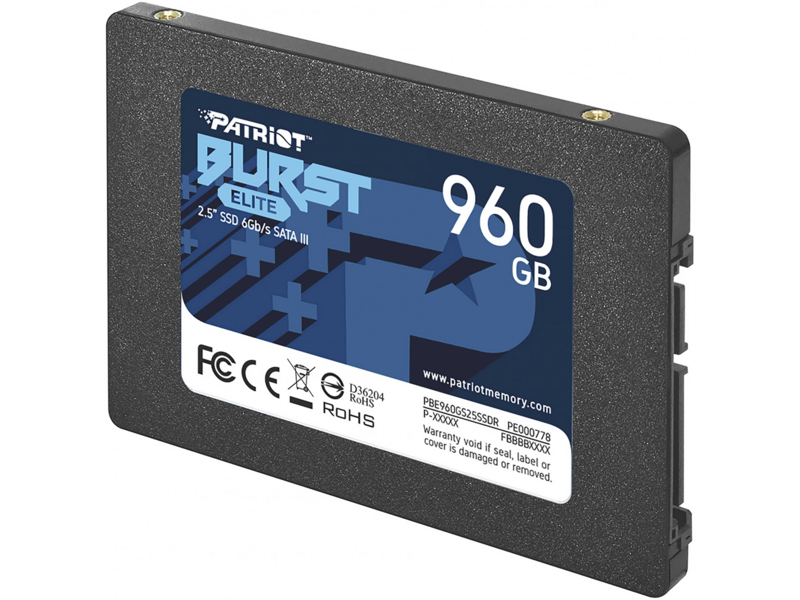 Накопитель SSD Patriot SATA-III 960GB PBE960GS25SSDR Burst Elite 2.5"