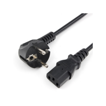 Шнур Power Cube кабель питания, разъем: Schuko(евровилка) - IEC 320 C13, длина 1.8 м., сечение 3x0.75, 10А, медь+ ПВХ, с заземлением, Россия, цвет черный
