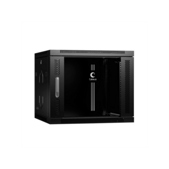 Cabeus SH-05F-9U60/35-BK Шкаф телекоммуникационный настенный 19" 9U 600x350x501mm (ШхГхВ) дверь стекло, цвет черный (RAL 9004)