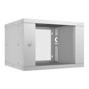 Cabeus WSC-05D-6U55/45 Шкаф телекоммуникационный настенный 19" 6U, серия LIGHT разборный, дверь стекло, цвет серый