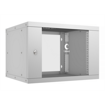 Cabeus WSC-05D-6U55/45 Шкаф телекоммуникационный настенный 19" 6U, серия LIGHT разборный, дверь стекло, цвет серый