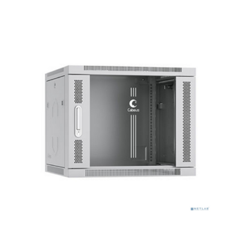 Cabeus SH-05F-9U60/60 Шкаф телекоммуникационный настенный 19" 9U 600x600x501mm (ШхГхВ) дверь стекло, цвет серый (RAL 7035)
