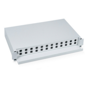 Кросс бокс оптический 19" на 24 SC (LC duplex) со сплайс-кассетой Cabeus ODF-19-24-SC Кросс бокс оптический 19" на 24 SC (LC duplex) со сплайс-кассетой, выдвижной (без пигтейлов и проходных адаптеров)