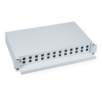 Кросс бокс оптический 19" на 24 SC (LC duplex) со сплайс-кассетой Cabeus ODF-19-24-SC Кросс бокс оптический 19" на 24 SC (LC duplex) со сплайс-кассетой, выдвижной (без пигтейлов и проходных адаптеров)