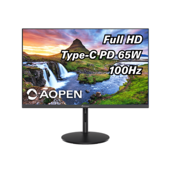 Монитор 23,8'' AOPEN 24SH2YEbmihux IPS, 1920x1080, 1 / 4ms, 250cd, 100Hz, 1xHDMI(1.4) + 1xType-C(65W) + Audio out, Speakers 1Wx2, FreeSync, H.Adj. 80 (by ACER)