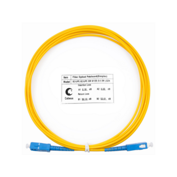 Шнур оптический Cabeus FOP(s)-9-SC-SC-3m Шнур оптический simplex SC-SC 9/125 sm 3м LSZH