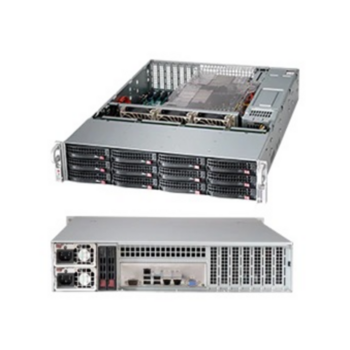 Шасси серверное Supermicro SuperChassis 2U 826BAC12-R1K23LPB/ HDD(12)LFF+opt.HDD(2)SFF/7xLP/2 x1200W/Backplane 12xSAS3/SATA3/NVMe4 (существенное повреждение коробки)