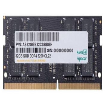 Оперативная память Apacer DDR4 32GB 3200MHz SO-DIMM (PC4-25600) CL22 1.2V (Retail) 2048*8 3 years (AS32GGB32CSBBGH/ES.32G21.PSI)