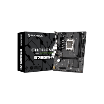 Материнская плата MAXSUN MS-Challenger B760M-N D5, LGA1700, B760, 2*DDR5, 3*SATA3, 2*M.2, 2*USB 3.2, 4*USB 2.0, 1*PCIEx16, 1*PCIEx4, VGA+HDMI, mATX