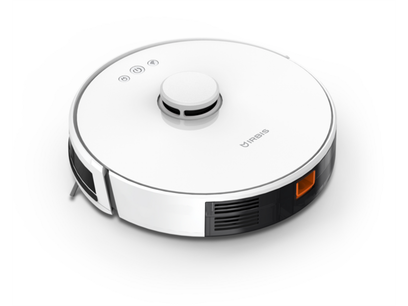 Робот-пылесос с LIDAR (лазерный дальномер) навигацией Robot vacuum IRBIS Peach 0421,3000 mAh,28W,3000Pa, Hyrpscope,White, charging stat, power adapter, roller brush & cloth for wet, water tank, dust collector, brushes 2, HEPA f (обрезана одна из щеток.)