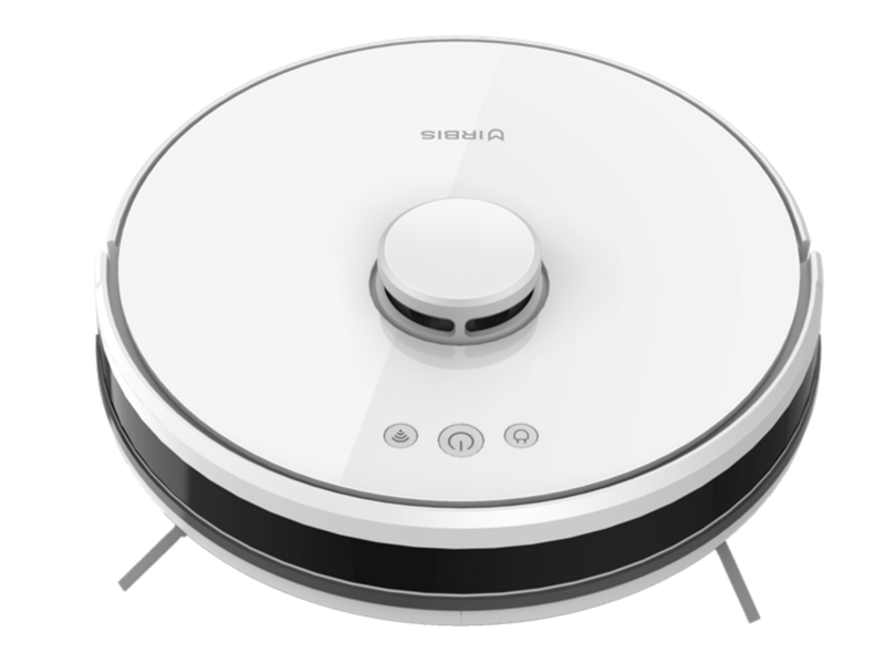 Робот-пылесос с LIDAR (лазерный дальномер) навигацией Robot vacuum IRBIS Peach 0421,3000 mAh,28W,3000Pa, Hyrpscope,White, charging stat, power adapter, roller brush & cloth for wet, water tank, dust collector, brushes 2, HEPA f (обрезана одна из щеток.)
