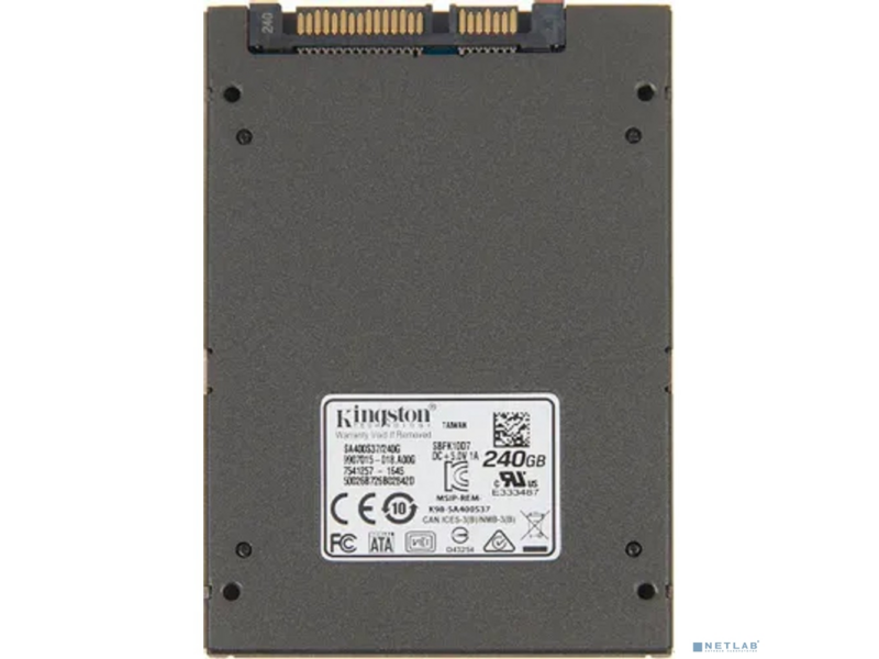 Твердотельный накопитель Твердотельный накопитель/ Kingston SSD A400, 240GB, 2.5" 7mm, SATA3, 3D TLC, R/W 500/350MB/s, TBW 80, DWPD 0.3 (36 мес)
