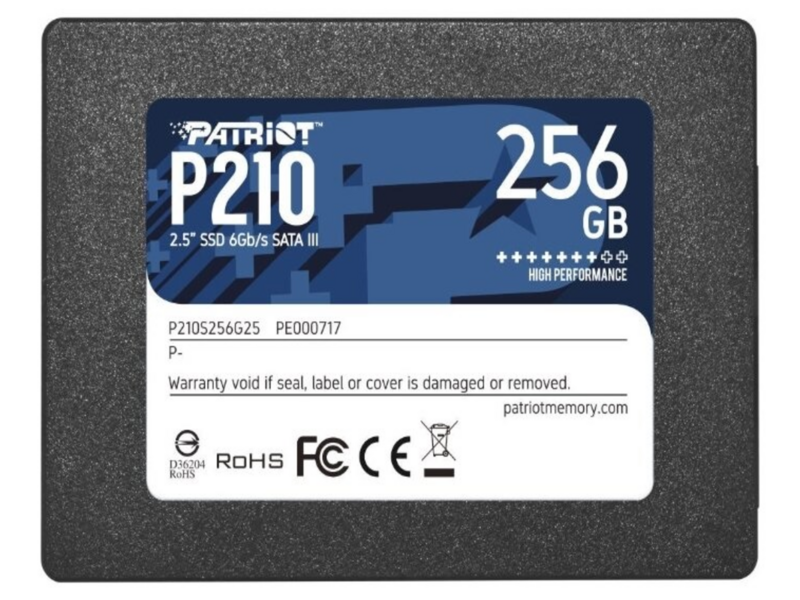 Твердотельный накопитель Patriot SSD P210 256GB SATA3 2.5" R500/W400 TBW 120TB 3D NAND