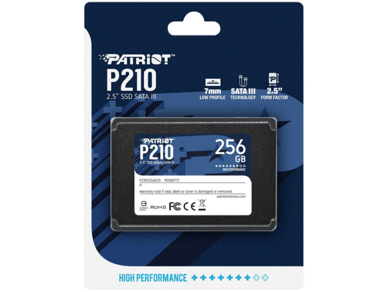 Твердотельный накопитель Patriot SSD P210 256GB SATA3 2.5" R500/W400 TBW 120TB 3D NAND