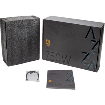 Блок питания Azza ATX 750W PSAZ-750G 80+ gold (20+4pin) APFC 120mm fan 6xSATA Cab Manag RTL