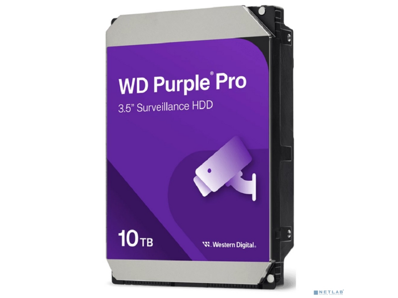 Жесткий диск Western Digital Purple Pro HDD 3.5" SATA 10Tb, 7200 rpm, 512MB buffer (DV&NVR + AI), WD102PURP, 1 year
