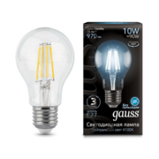 Лампа филам. Gauss Filament A60 10Вт цок.:E27 груша 220B 4100K св.свеч.бел.нейт. (упак.:1шт) (102802210)