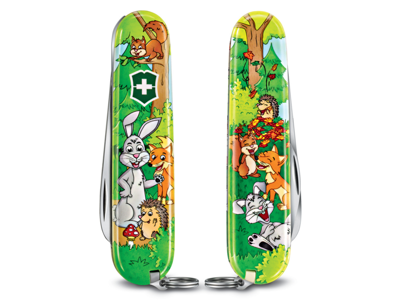 Нож перочинный Victorinox My First Victorinox Rabbit Edition (0.2373.E2) 84мм 9функц. зеленый/рисунок карт.коробка