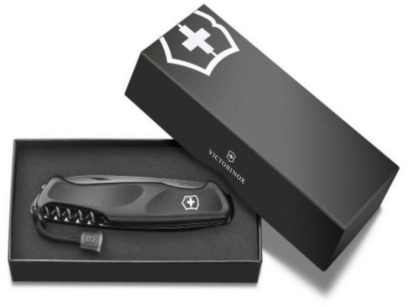 Нож перочинный Victorinox RangerGrip Onyx (0.9563.C31P) 130мм 12функц. черный подар.коробка