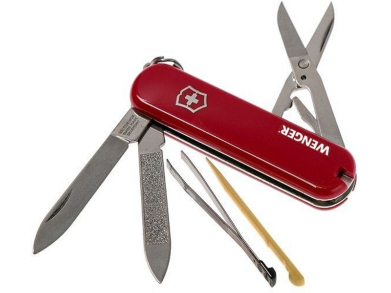Нож перочинный Victorinox Wenger (0.6423.91) 65мм 7функц. красный карт.коробка