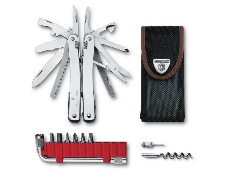 Мультитул Victorinox SwissTool Spirit X (3.0235.N) 105мм 35функц. мини-отвертка/штопор/набор бит/удлинитель/чехол нейлоновый серебристый карт.коробка