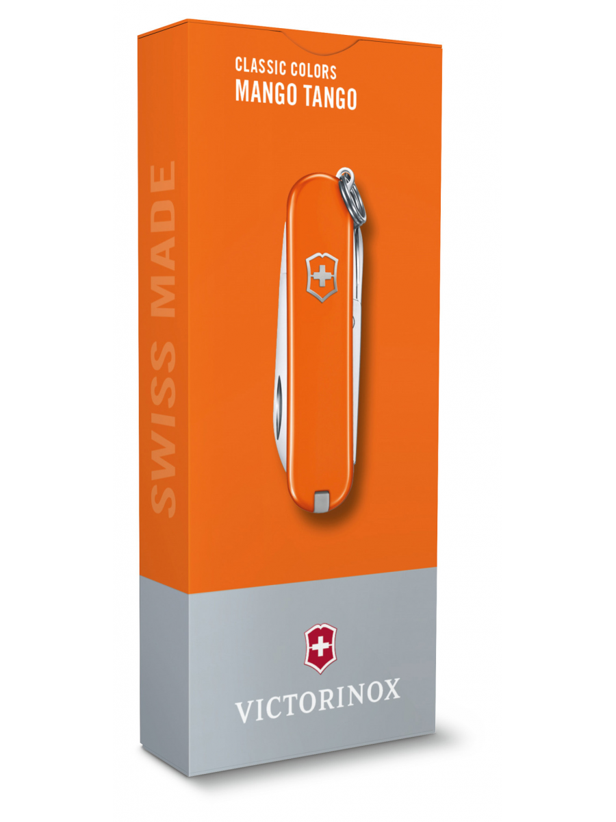 Нож перочинный Victorinox Classic SD Mango Tango (0.6223.83G) 58мм 7функц. подар.коробка