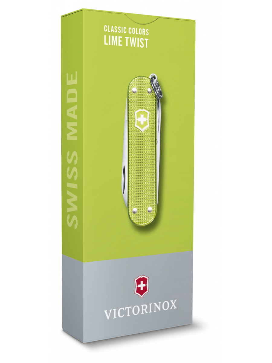 Нож перочинный Victorinox Classic SD Alox Lime Twist (0.6221.241G) 58мм 5функц. подар.коробка
