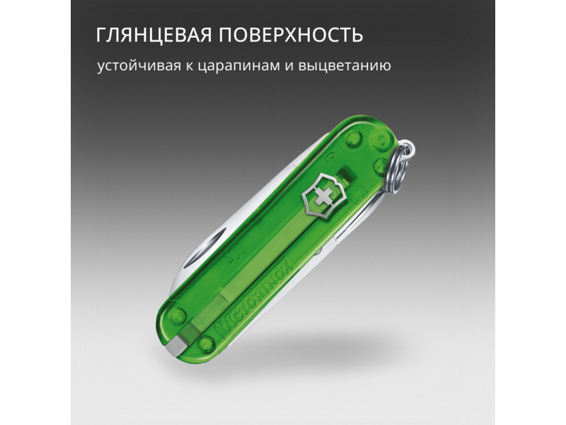 Нож перочинный Victorinox Classic SD Green Tea (0.6223.T41G) 58мм 7функц. подар.коробка