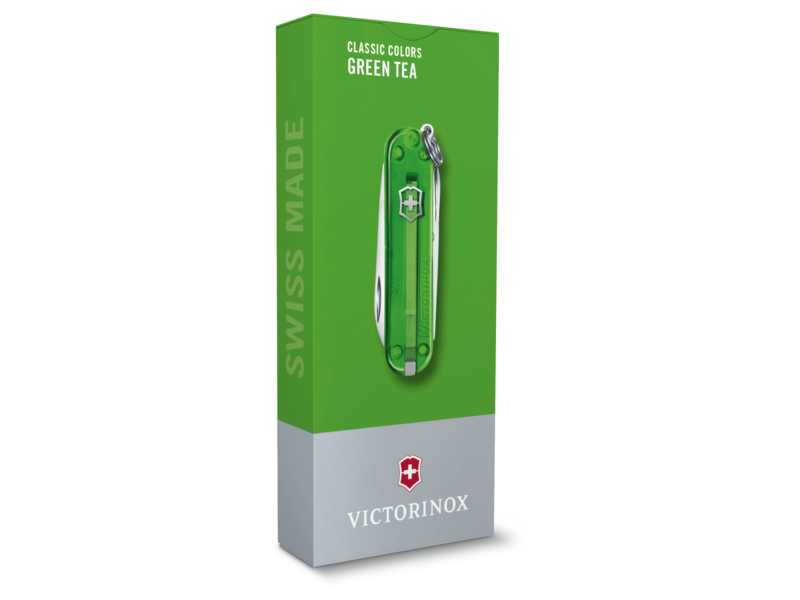 Нож перочинный Victorinox Classic SD Green Tea (0.6223.T41G) 58мм 7функц. подар.коробка