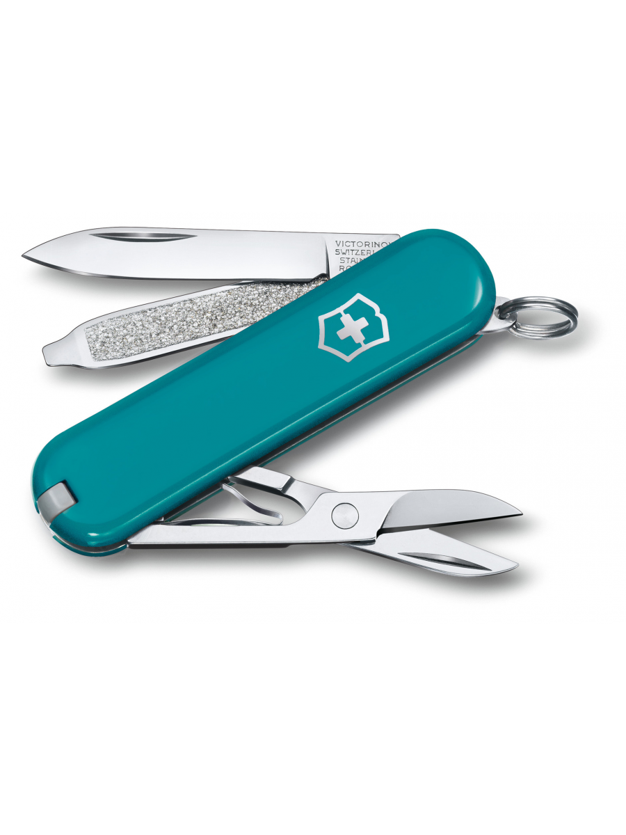 Нож перочинный Victorinox Classic SD Mountain Lake (0.6223.23G) 58мм 7функц. подар.коробка