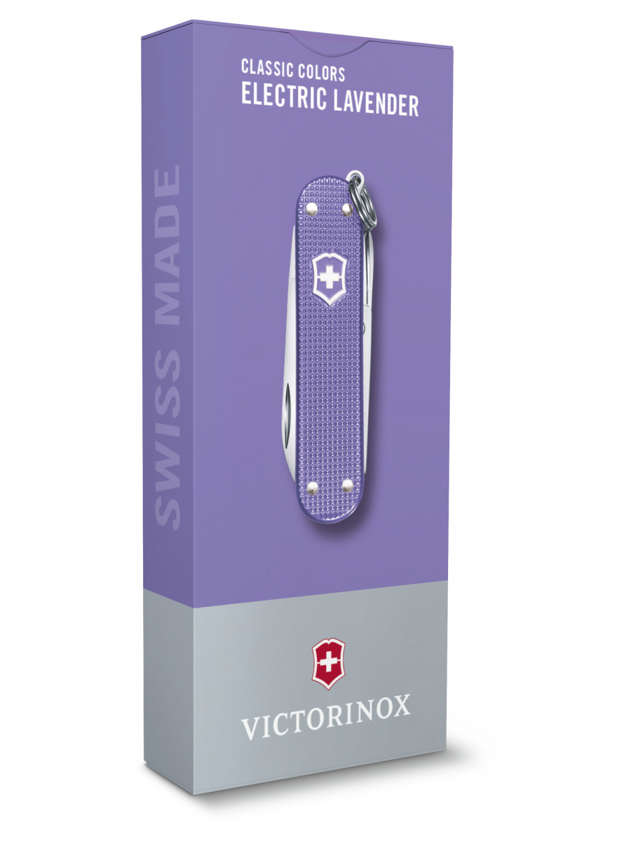 Нож перочинный Victorinox Classic SD Alox Electric Lavender (0.6221.223G) 58мм 5функц. подар.коробка