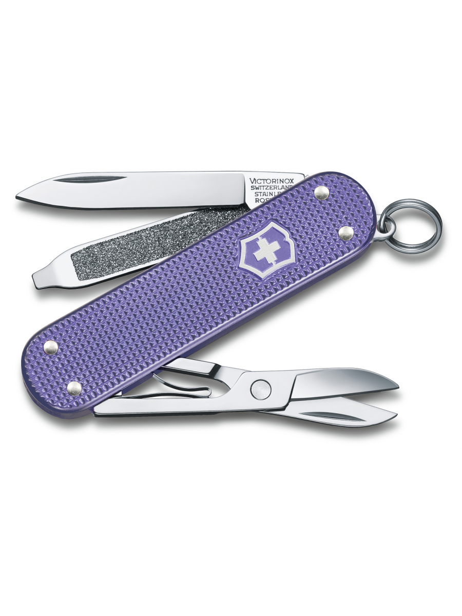 Нож перочинный Victorinox Classic SD Alox Electric Lavender (0.6221.223G) 58мм 5функц. подар.коробка