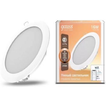 Умный светильник Gauss IoT Smart Home потолоч. белый (2020122)