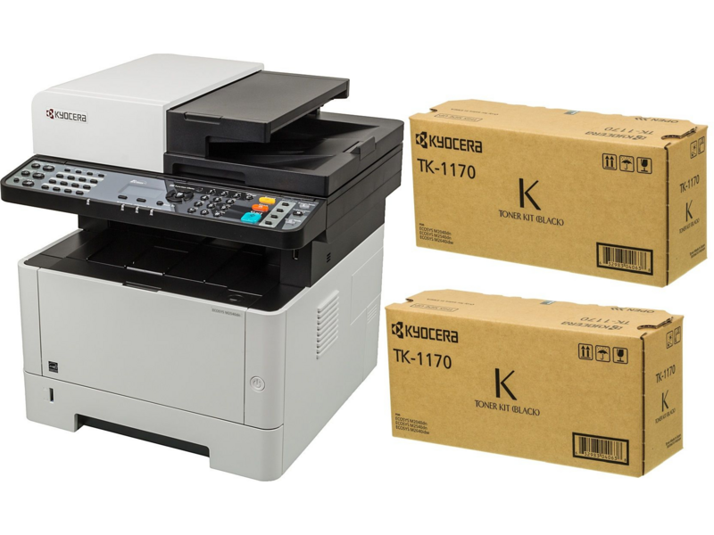МФУ лазерный Kyocera M2040DN A4 Duplex белый/серый (в комплекте: 2 картриджа)