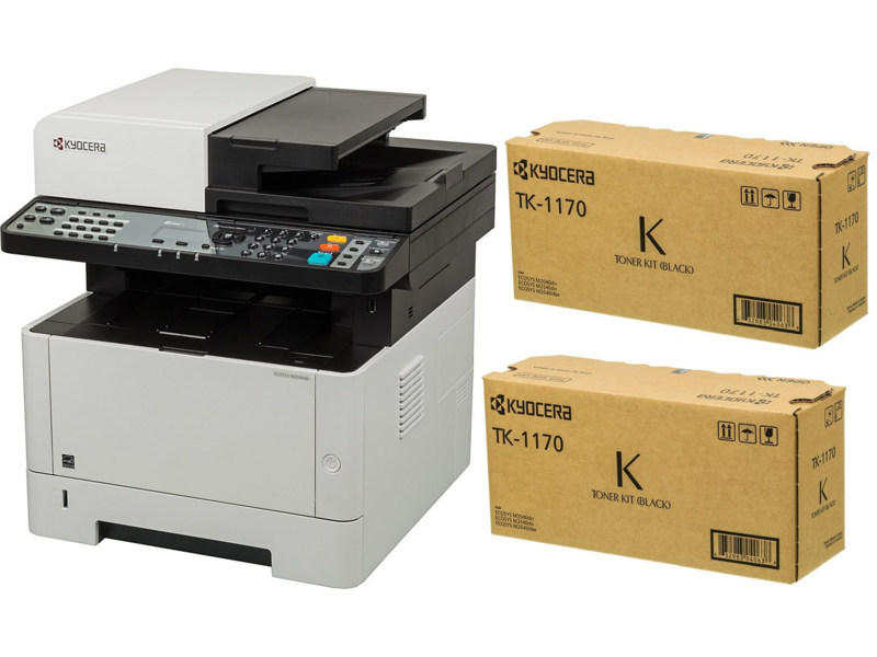 МФУ лазерный Kyocera M2040DN A4 Duplex белый/серый (в комплекте: 2 картриджа)
