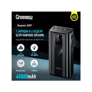 Мобильный аккумулятор Itel Maxpower 450PF 45000mAh 3A 3xUSB-A/USB-C черный