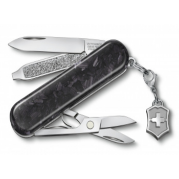 Нож перочинный Victorinox Classic Brilliant Carbon (0.6221.90) 58мм 5функц. черный/серебристый подар.коробка