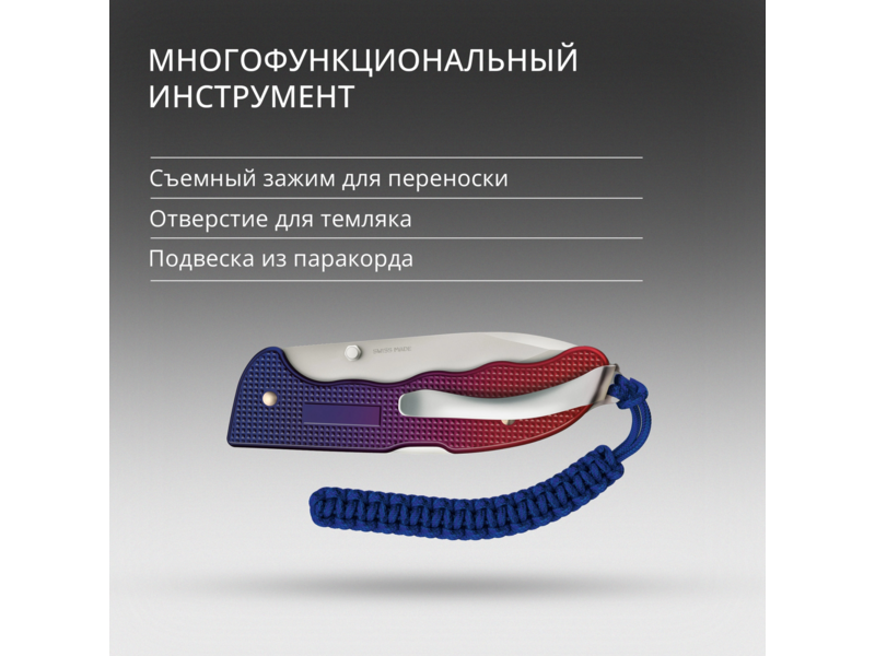 Нож перочинный Victorinox Evoke Alox (0.9415.D221) 136мм 5функц. синий/красный подар.коробка