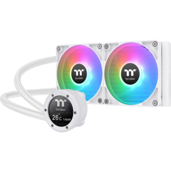Система водяного охлаждения Thermaltake TH240 V2 Ultra Snow ARGB Soc-AM5/AM4/1200/1700/1851 белый 4-pin 25.8dB Al+Cu LCD Ret (CL-W404-PL12SW-A)