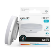 Лампа светодиодная Gauss Elementary 9Вт цок.:GX53 таблетка 220B св.свеч.бел.нейт. Tablet (упак.:10шт) (83829)