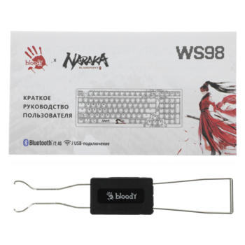 Клавиатура A4Tech Bloody WS98 Naraka механическая серый/красный USB беспроводная BT/Radio Multimedia for gamer LED (WS98)