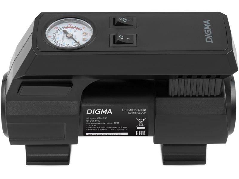 Автомобильный компрессор Digma QBK-150 шланг 0.6м