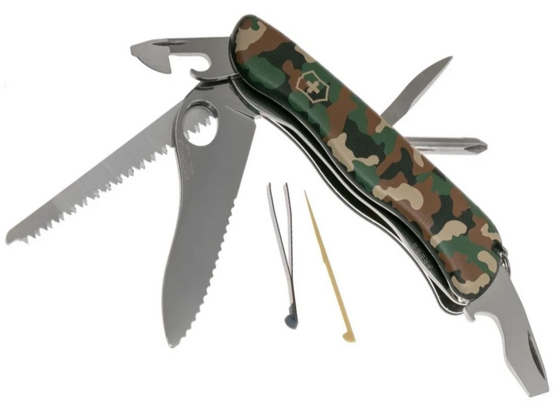 Нож перочинный Victorinox Trailmaster One Hand (0.8463.MW94) 111мм 12функц. камуфляж карт.коробка