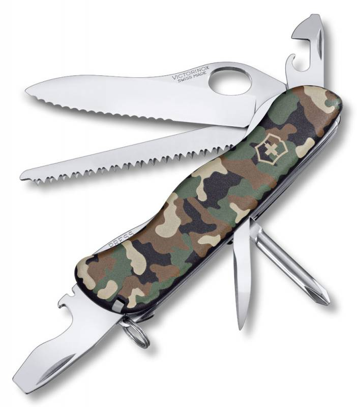 Нож перочинный Victorinox Trailmaster One Hand (0.8463.MW94) 111мм 12функц. камуфляж карт.коробка