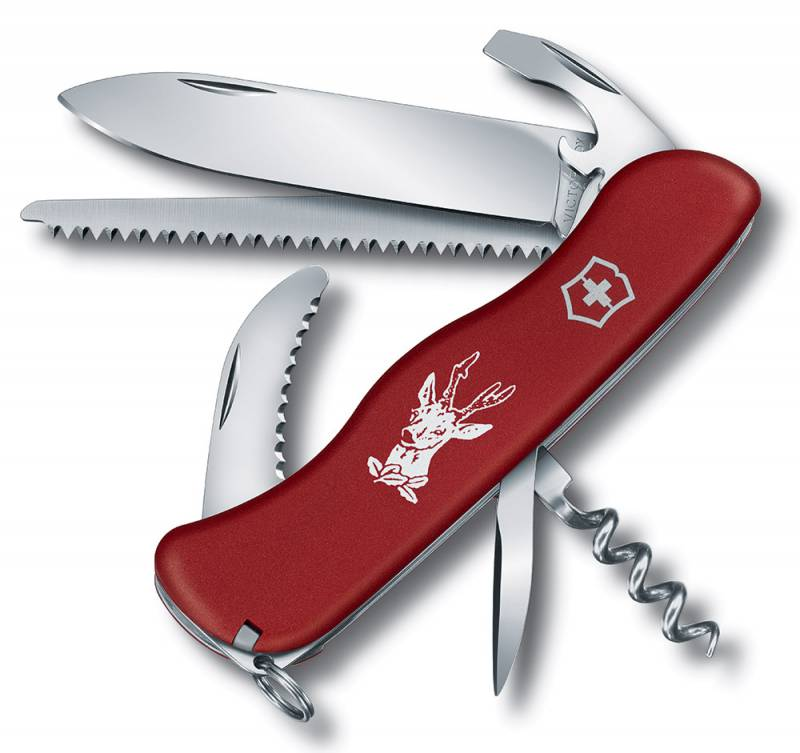 Нож перочинный Victorinox HUNTER (0.8573) 111мм 12функц. красный карт.коробка